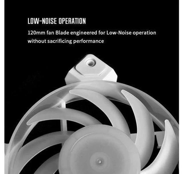 Alt view image 4 of 7 - ID-COOLING DF-12025-ARGB Trio Snow Case Fan CPU Cooling Fan Addressable RGB Case Fan 5V ARGB MB Aura Sync PWM Fan for CPU Cooler/Radiator/PC Chassis