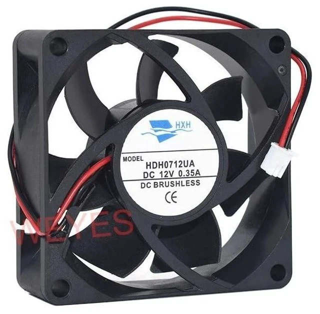 Alt view image 5 of 5 - New 7CM Computer Fan HDH0712UA 70x70x25MM 7025 DC12V 0.35A 2Lines Square Cooling