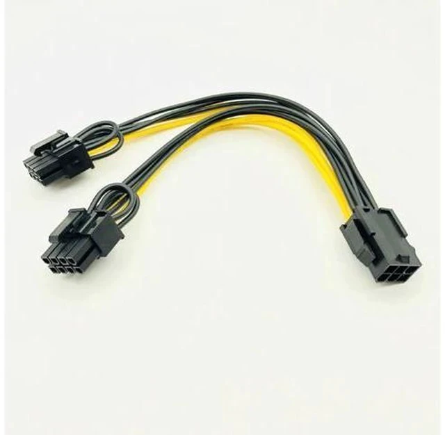 Alt view image 2 of 7 - 5PCS PCI-E 6-pin to Dual 6+2-pin (6-pin/8-pin) Power Splitter Cable Graphics Card PCIE PCI Express 6Pin to Dual 8Pin Power Cable