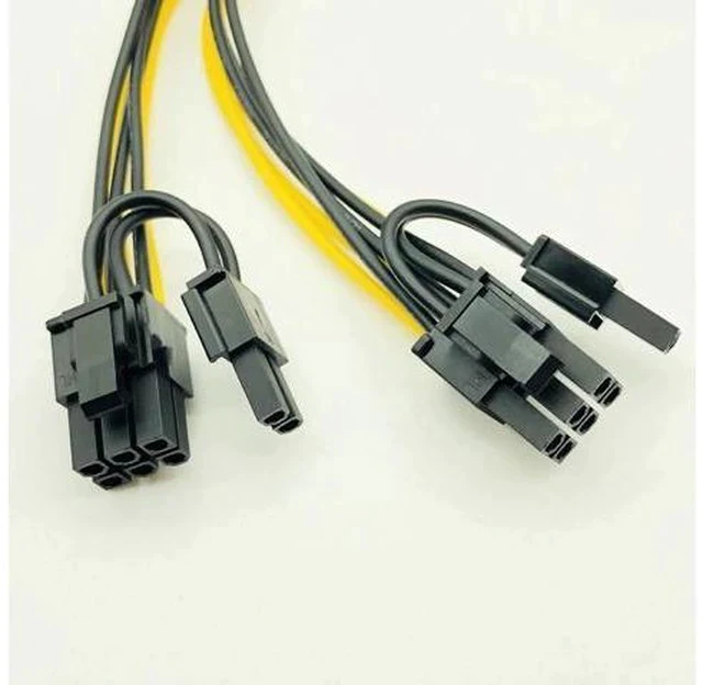 Alt view image 4 of 7 - 5PCS PCI-E 6-pin to Dual 6+2-pin (6-pin/8-pin) Power Splitter Cable Graphics Card PCIE PCI Express 6Pin to Dual 8Pin Power Cable