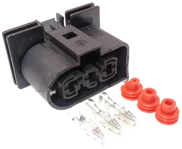 Alt view image 2 of 2 - 1 Set 3 Way Auto Radiator Plug For 1J0906443 1J0 906 443 1J0 906 233 1J0906233 Car Electronic Fan Cable(1 Set Female)