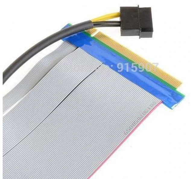 Alt view image 3 of 7 - 20cm PCI-E Express 16X to 16x Riser Extender Card with Molex IDE Power & Ribbon Cable
