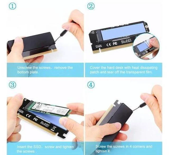Alt view image 7 of 7 - M.2 to pcie x16 adapter Card pci-e to m.2 convert adapter NVMe SSD Adaptor m2 M Key Interface PCI Express 3.0