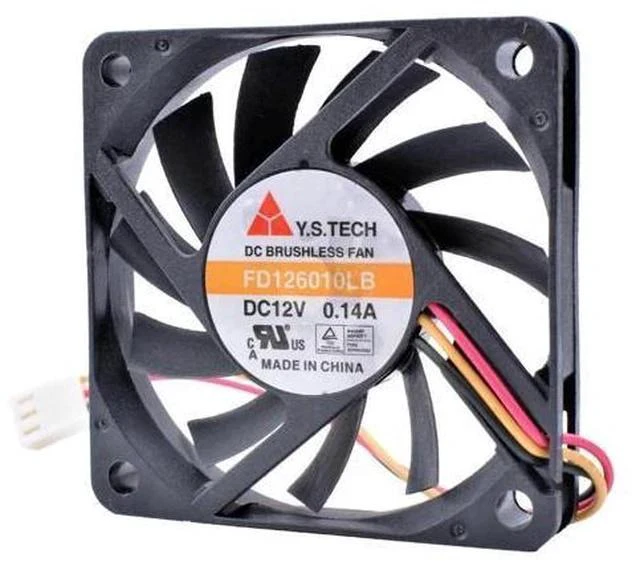 Alt view image 2 of 7 - FD126010LB 6cm 60mm 6010 12V 0.14A Computer CPU 3pin Silent Cooling Fan