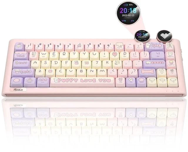 Main image of D68 Gaming Keyboard, 68% RGB Hot Swappable Gasket Structure 3-Mode Mechanical Keyboard, Bluetooth Wi