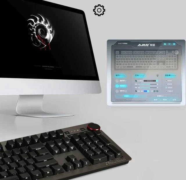 Alt view image 3 of 3 - Ajazz AK60 Wired Mechanical Gaming Keyboard White Backlight Ajazz Blue Switch 104 Classic Layout - Black