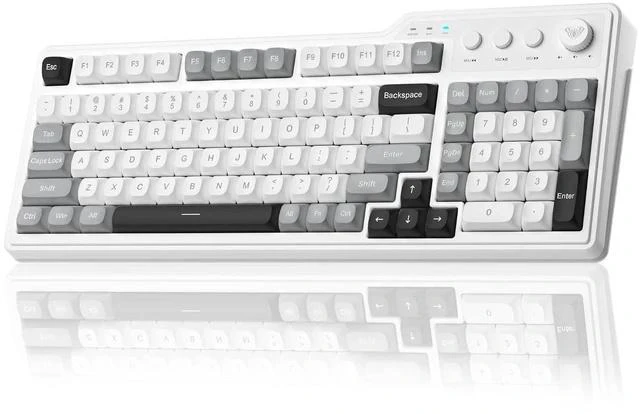 Main image of Aula F3099 Wireless Keyboard with Media Knob, Tri-Mode BT5.0/2.4GHz/USB-C Cute Creamy Keyboard with