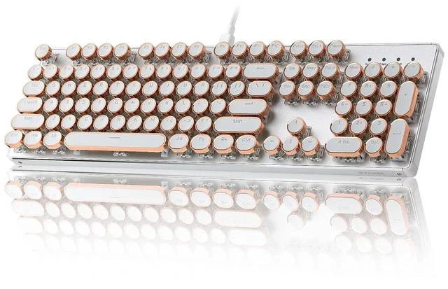 Main image of QL108 Typewriter Style Mechanical Gaming Keyboard,Full Size Hot Swappable RGB Backlit Keyboards,Meta