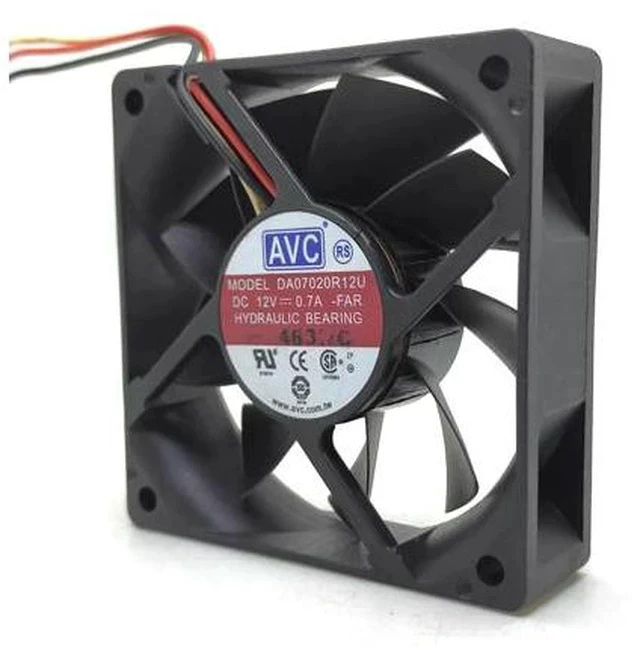 Alt view image 2 of 4 - For AVC 7020 da07020r12u 12v3 line large air volume speed measuring computer case power supply CPU cooling fan