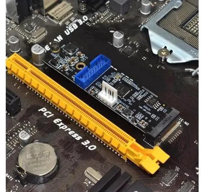 Alt view image 4 of 6 - M.2 NGFF NVME to USB 3.0 19Pin Header Convert Card NGFF to 2 Port USB3.0 Expansion Card Transfer Adapter IDE 4PIN Power Supply