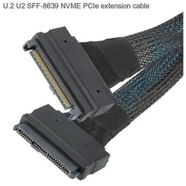 Alt view image 2 of 5 - SFF-8639 NVME PCIe Extension Cable, U.2 U2 SFF-8639 NVME PCIe SSD Male to Female Extension Cable 50cm 68pin/Black