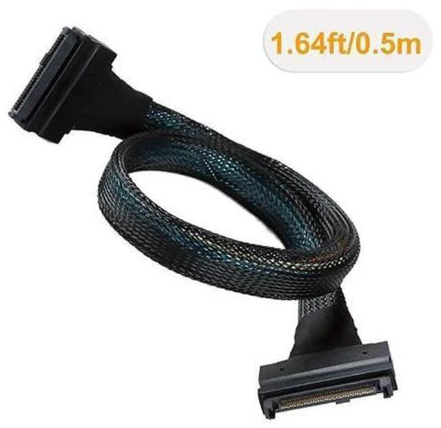 Alt view image 3 of 5 - SFF-8639 NVME PCIe Extension Cable, U.2 U2 SFF-8639 NVME PCIe SSD Male to Female Extension Cable 50cm 68pin/Black