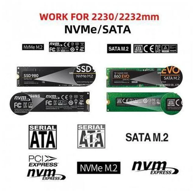 Alt view image 4 of 7 - FVH CY UC-057-2242MM Combo Type-CUSB3.0 to NVME M-key M.2 NGFF SATA SSD PCBA Case 2230/2242mm Adapter RTL9210B Chipset
