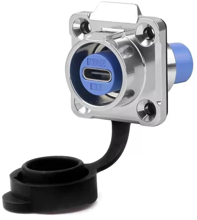 Main image of Cnlinko LP16 Waterproof Type-C 5A Female Socket Jacks Panel Mount USB C Connector for Fast Charging Data Transfer 10Gbps(Metal Square Socket)