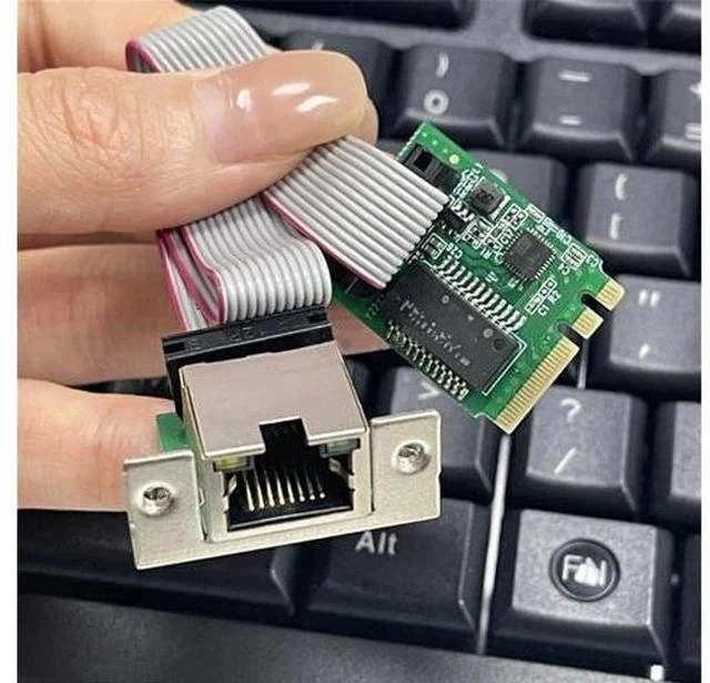 Main image of M.2 A-Key and E-Key Adapter Card to Single RJ45 Port 10/100/1000 Ethernet Card for Desktop PCs