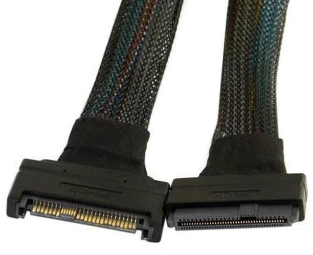 Alt view image 3 of 5 - 50cm U.2 U2 SFF-8639 NVME PCIe SSD Cable Male to Female 68pin Extension Cable