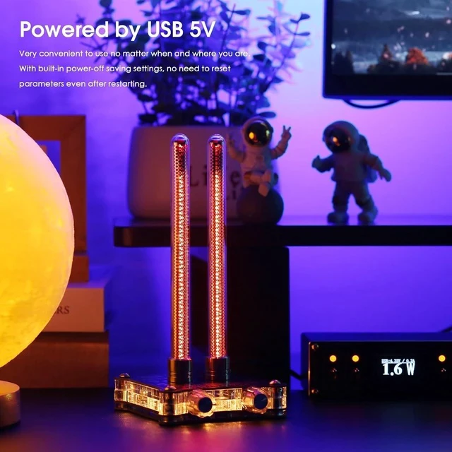 Alt view image 4 of 7 - VU9 Pixie Tube Sound Level Meter Retro Nixie Tube Audio Spectrum MIC Pickup for Home Desktop Decoration (Black, 3.35 inch), XX-VU9-2024