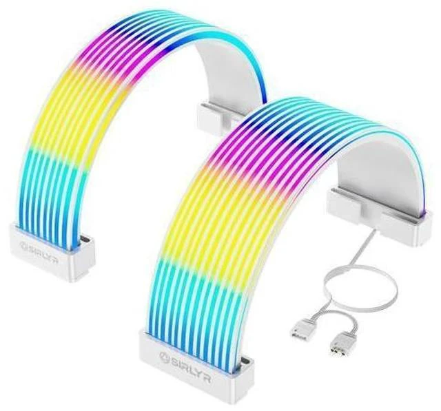 Main image of RGB LED Strips for PSU Cables - Flexible ARGB Lighting Sleeves,Manage/Cover 8 pin PCIE/12VHPWR GPU,24 Pin ATX Power Supply Cable and Extensions,Decor PC Case,5V 3Pin SYNC