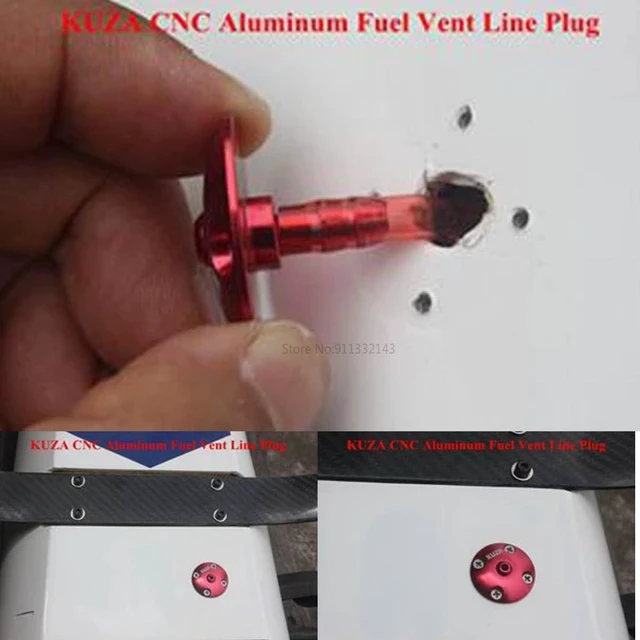 Alt view image 5 of 5 - Compatible with KUZA Compatible with TOC CNC Aluminum Rounded Fuel Vent Line Plug for RC Airplane Boats Upgrade Accessories Parts(Blue)