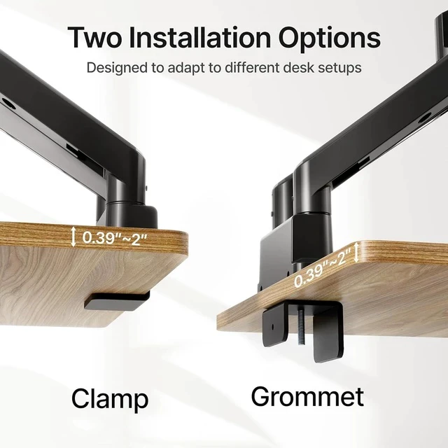 Alt view image 7 of 7 - monTEK Dual Monitor Mount with USB Monitor Arms for 2 Monitors for 17 to 35 Inch Curved Screen Holds 35 Lbs Adjustable Heavy Duty Monitor Desk Mount Cable Management, VESA 75/100mm, MA1007UCBK-D