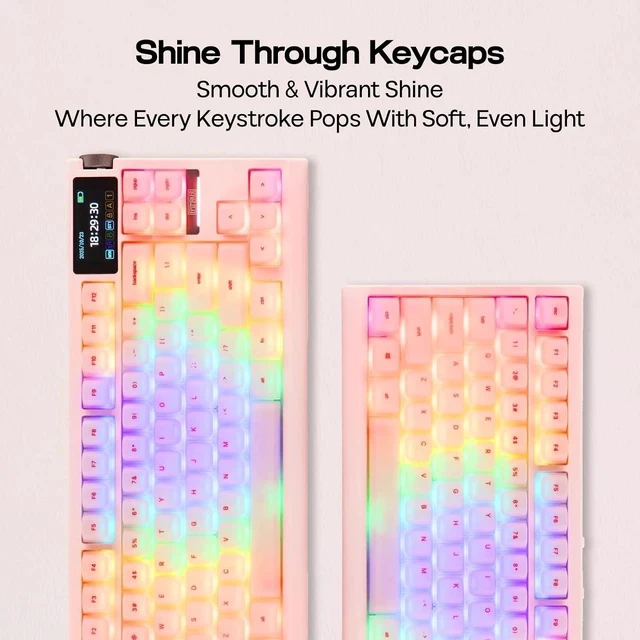 Alt view image 4 of 7 - AegisSil Keycap Set, Silicone Material, Cherry Profile, 113 Keys, 65%/75%/96%/Full Size, Custom Keyboard Keycaps Set for Cherry MX, Kailh, Outemu, Gateron Mechanical Gaming Keyboard (Pink)
