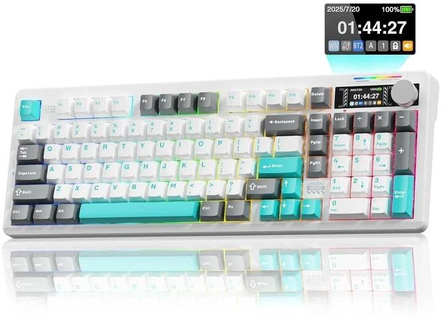 Main image of LINGBAO K98 PRO 96% Mechanical Keyboard Wireless, with Screen & Knob, Creamy Gaming Keyboard, Tri-Mo