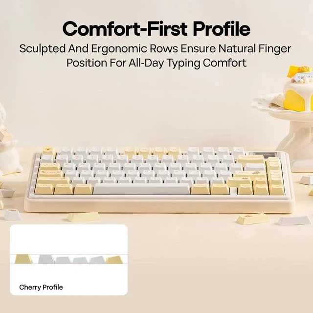 Alt view image 6 of 6 - Sunflower PBT Keycaps, 133 Keys, Cherry Profile, Dye Sublimation, ISO/ANSI Layout, 60%/75%/96%/Full Size, Custom Keyboard Keycaps Set for Mechanical Gaming Keyboard