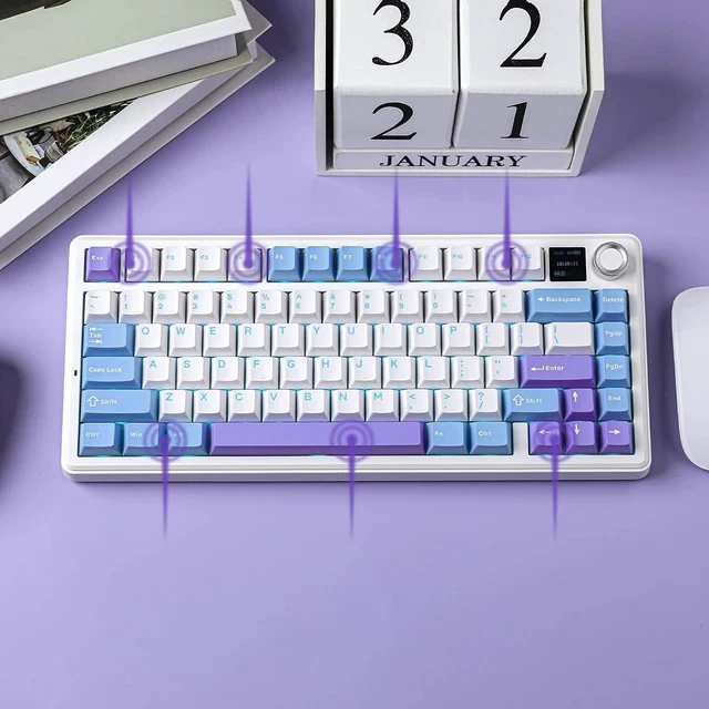 Alt view image 6 of 7 - X Aula F75 MAX Wireless Mechanical Keyboard Reaper Switch+35 Pieces Sea Salt Silent Mechanical Keyboard Switches Set