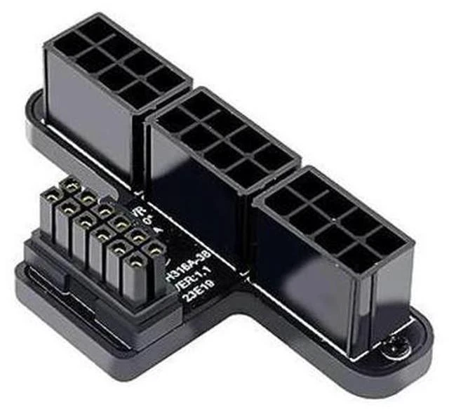 Main image of ATX3.0 GPU PCI-E 5.0 Connector, 90 Degree Down Angled 12V HPWR Power Modular to Three ATX 8P Adapter for 4080 5090TI 12+4P Graphics Card