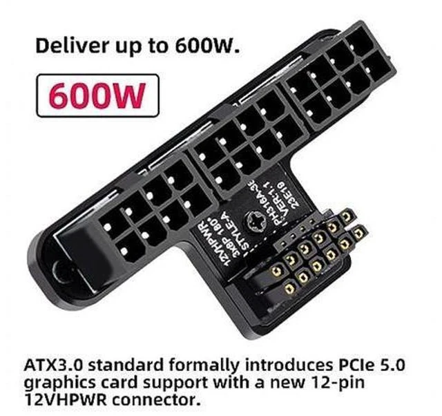 Alt view image 4 of 7 - ATX3.0 GPU PCI-E 5.0 Connector, 90 Degree Down Angled 12V HPWR Power Modular to Three ATX 8P Adapter for 4080 5090TI 12+4P Graphics Card