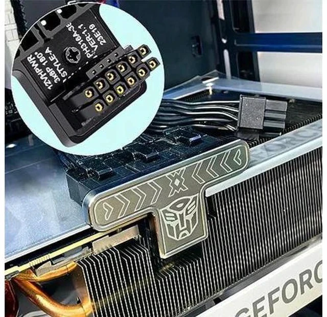 Alt view image 5 of 7 - ATX3.0 GPU PCI-E 5.0 Connector, 90 Degree Down Angled 12V HPWR Power Modular to Three ATX 8P Adapter for 4080 5090TI 12+4P Graphics Card