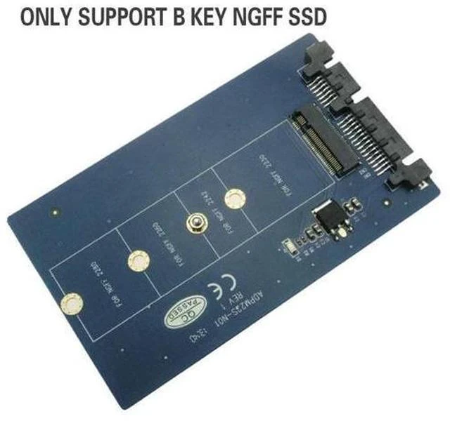 Main image of B key (M.2) NGFF SSD M.2 to 22pin SATA card 2.5 SATA to B key NGFF(M.2) SSD converter