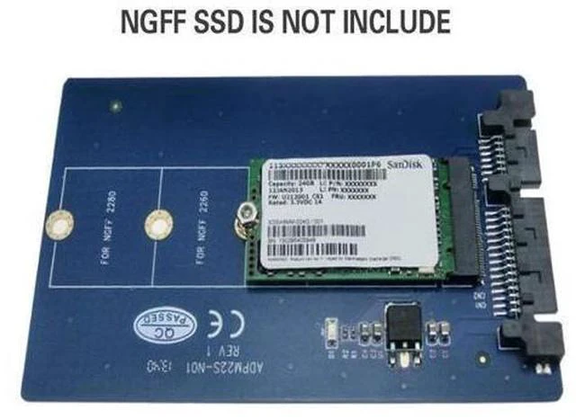 Alt view image 6 of 6 - B key (M.2) NGFF SSD M.2 to 22pin SATA card 2.5 SATA to B key NGFF(M.2) SSD converter
