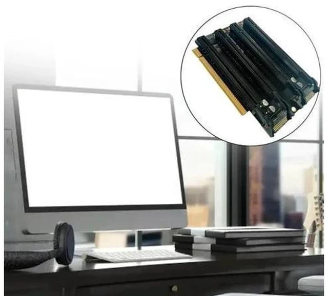 Alt view image 2 of 7 - PCIE3.0 x16 1 to 4 Expansion Card PCIe-Bifurcation x16 to X4X4X4X4 Power Supply Gen3 Split Card Splitter Card