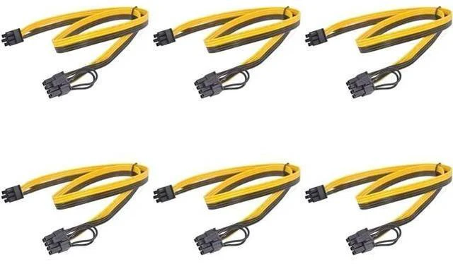 Main image of 6PCS PCIe 6Pin to 6+2 Pin Power Supply Cable 8 Pin to 6 Pin PCI Express Graphics Card Power Cable GPU to GPU Male Port for Server 6Pin Converter Board BTC Miner (80cm,6PCS a Lot)