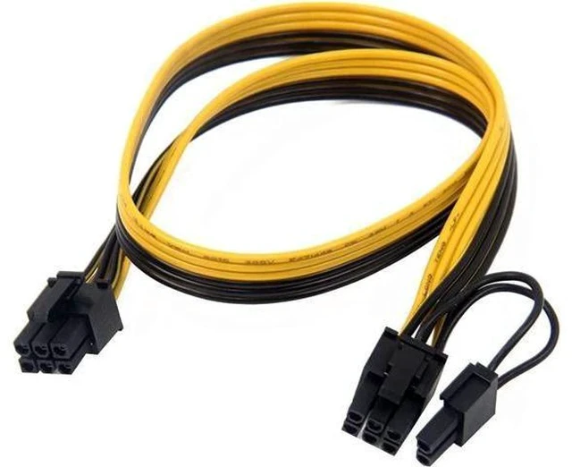 Alt view image 4 of 7 - 6PCS PCIe 6Pin to 6+2 Pin Power Supply Cable 8 Pin to 6 Pin PCI Express Graphics Card Power Cable GPU to GPU Male Port for Server 6Pin Converter Board BTC Miner (80cm,6PCS a Lot)