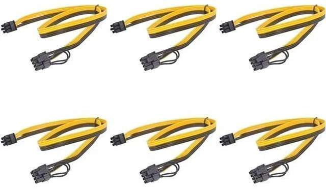 Alt view image 7 of 7 - 6PCS PCIe 6Pin to 6+2 Pin Power Supply Cable 8 Pin to 6 Pin PCI Express Graphics Card Power Cable GPU to GPU Male Port for Server 6Pin Converter Board BTC Miner (80cm,6PCS a Lot)