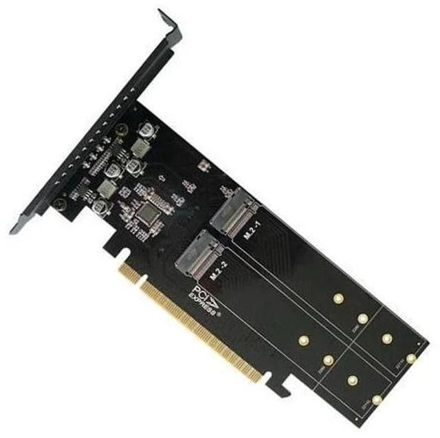 Alt view image 2 of 2 - FOR Pcie To M2 Adapter Card Pcie X16 4 Port M2 NVME M Key SSD Converter M.2 PCI Express X16 Adapter RAID Expansion Card