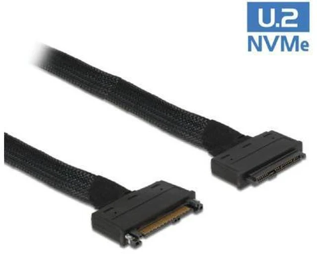 Alt view image 3 of 6 - 50cm U.2 U2 SFF-8639 NVME PCIe SSD Cable Male to Female 68pin Extension Cable