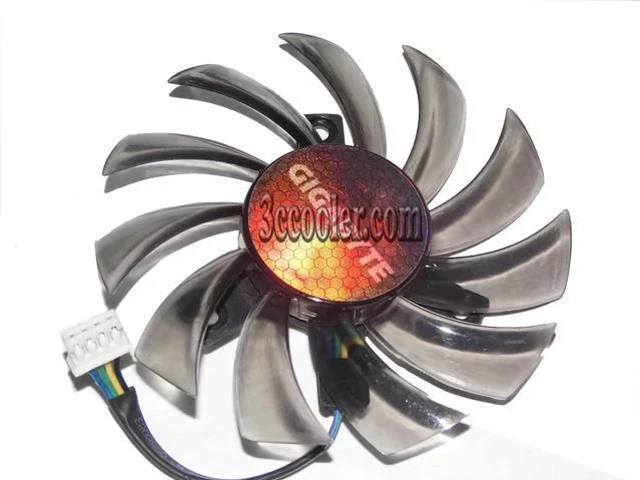 Alt view image 4 of 4 - EVERFLOW 8010 T128010SU 12V 0.35A 4 wires 4 pins brown & transparent frameless vga fan graphics card cooler