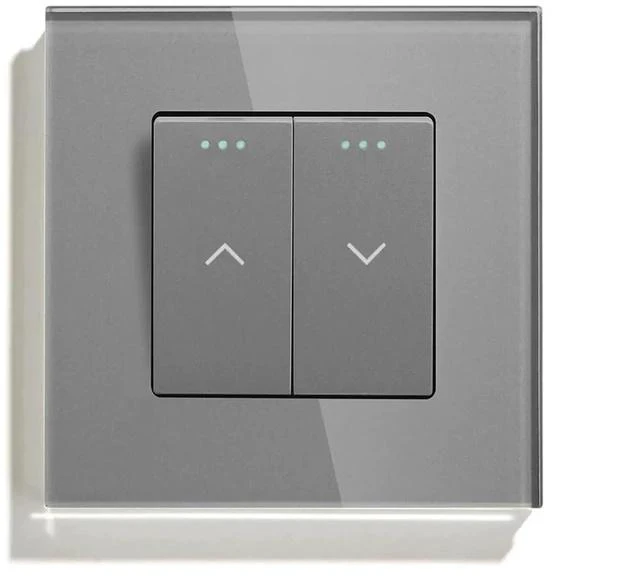 Alt view image 6 of 6 - Mechanical Curtain Switch Electric Roller Shutter Switch Push Button Wall Blinds Switch Glass Frame(White)