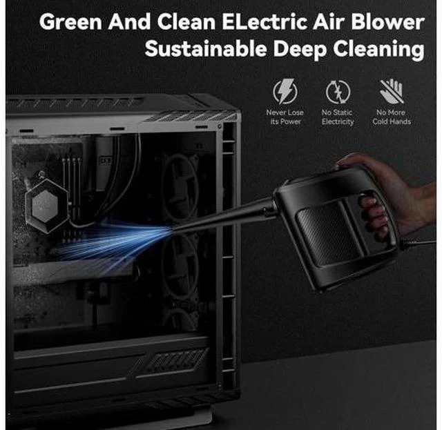 Alt view image 5 of 7 - Compressed Air Duster 550W Electric Air Duster Super Powerful Air Blower Duster for Laptop Electric Duster for PC Cleaning Kit Electronics and Home Cleaning Datavac Dust Blower to Replaces Can Air