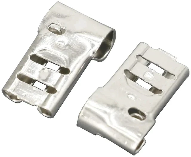 Alt view image 3 of 4 - 50 PCS 4.8 Series Bend Buttons 4.8 * 0.5MM 187 Female Terminals Tinned