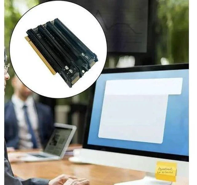 Alt view image 7 of 7 - PCIE3.0 x16 1 to 4 Expansion Card PCIe-Bifurcation x16 to X4X4X4X4 Power Supply Gen3 Split Card Splitter Card