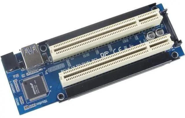 Alt view image 3 of 6 - ITHOO 32 bit 33MHz Mini PCI-e to Dual PCI Expansion Card PCI Slot Support Capture Card Gold Tax Card Sound Card Parallel Port Card