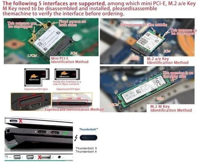 Alt view image 7 of 7 - EXP GDC Notebook External PCI-E Discrete Graphics Beast Series External Laptop Docking Station Mini PCI-E/M.2 A Key No Power (Mini PCI-E)