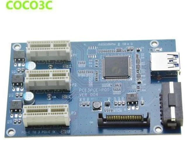 Alt view image 3 of 6 - Mini PCIe 1 to 3 PCI express 1X slots Riser Card Expansion adapter Mini ATX Laptop to PCI-e Port Multiplier