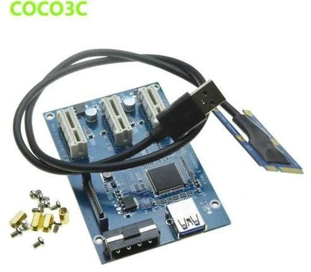 Alt view image 6 of 6 - Mini PCIe 1 to 3 PCI express 1X slots Riser Card Expansion adapter Mini ATX Laptop to PCI-e Port Multiplier