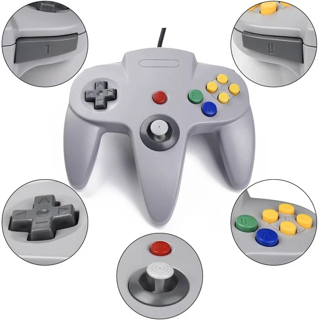 Alt view image 5 of 7 - N64 Controller,kiwitata Retro Wired N64 Gamepad Controller Joystick for N64 Video Console Games System