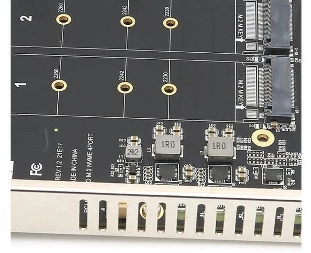 Alt view image 4 of 7 - M.2 PCIE Adapter Card, 4 Port M.2 NVMe SSD to PCIE X16 M Key Hard Drive Converter Reader Expansion Card PC Internal Expansion Card Pcie Nvme Adapter (ph44)
